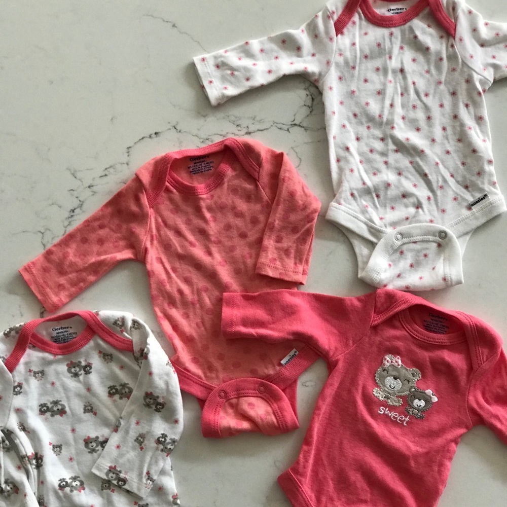 set of four “gerber” onesies